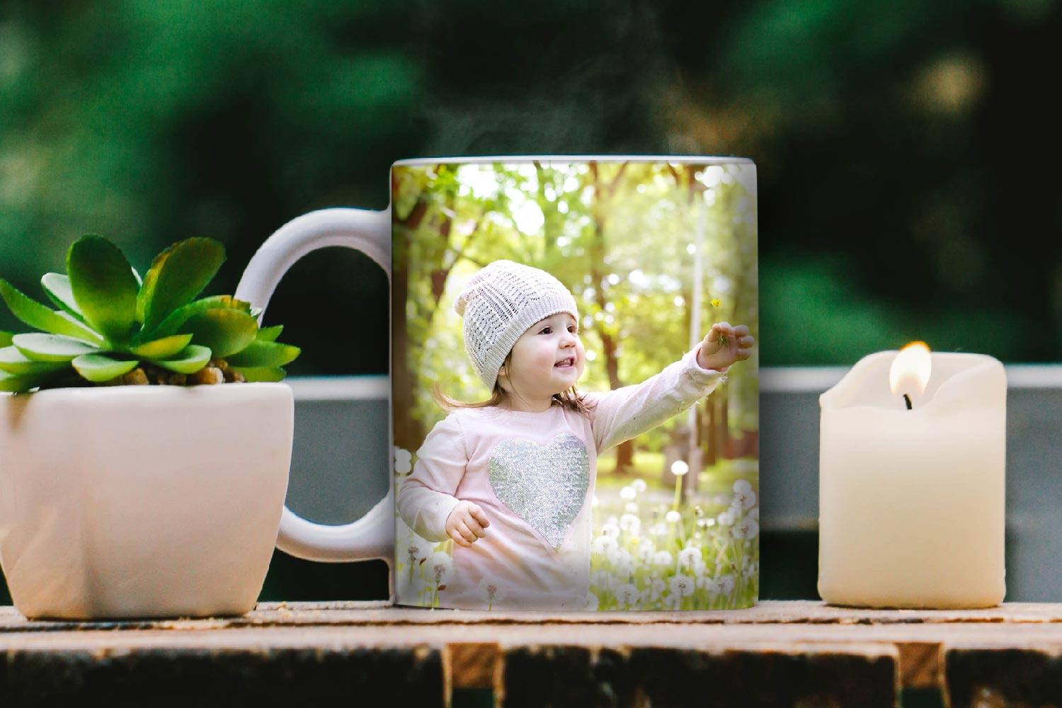 A personalized photo mug featuring a child's picture, perfect for a thoughtful Christmas gift in Singapore