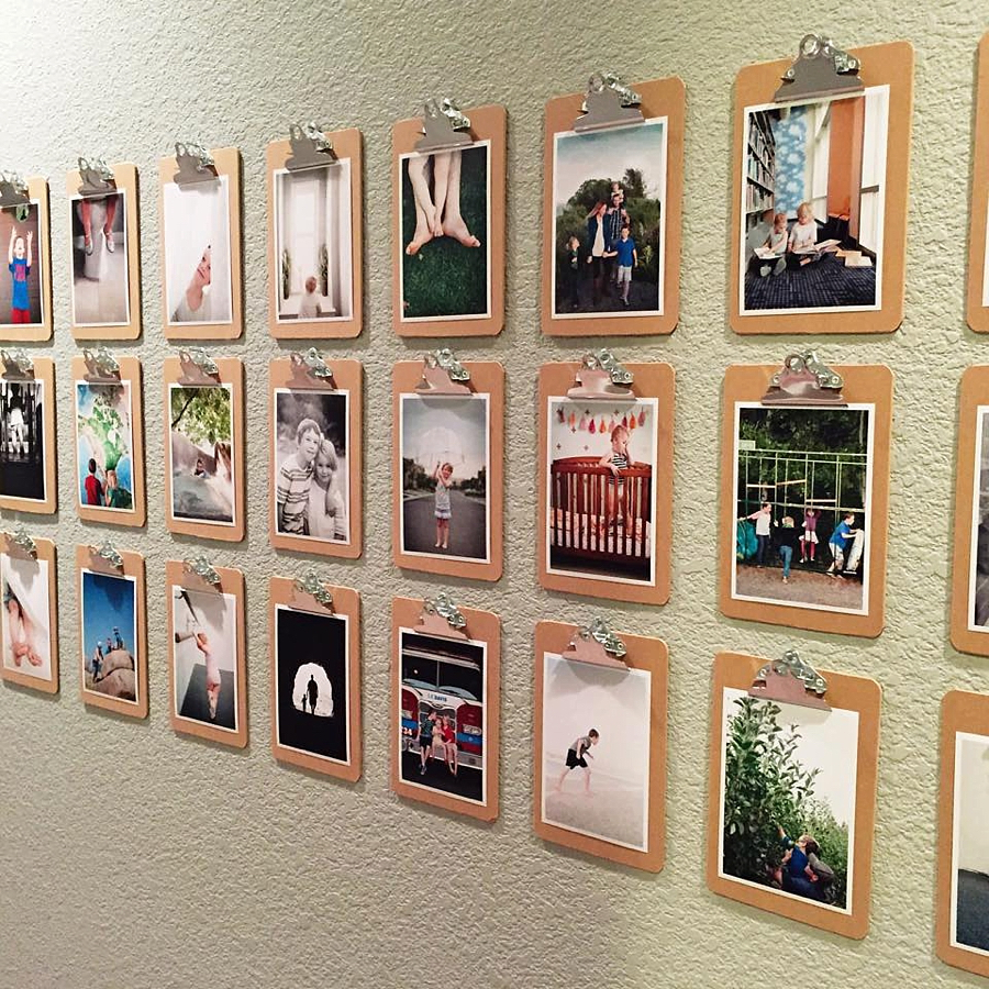 Clipboard photo wall