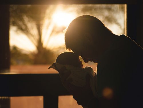 Father and Child at Sunset