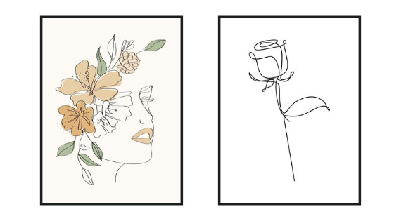simple flower line artworks