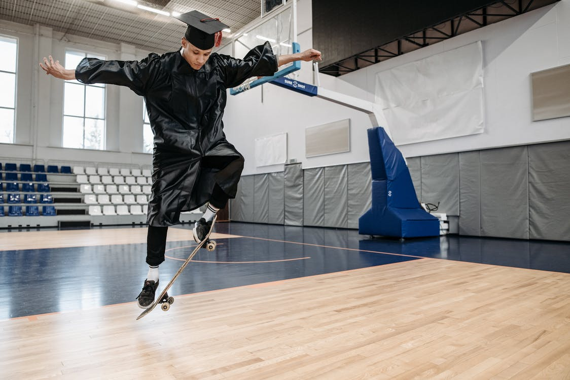 Skateboard Stunt Graduation Photoshoot Idea