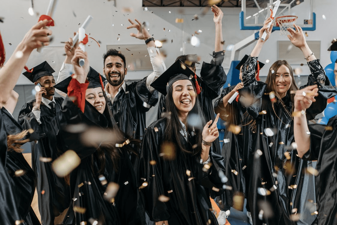 Graduation Celebration with Confetti