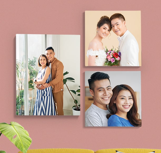 Canvas prints of couples for Valentine's decor