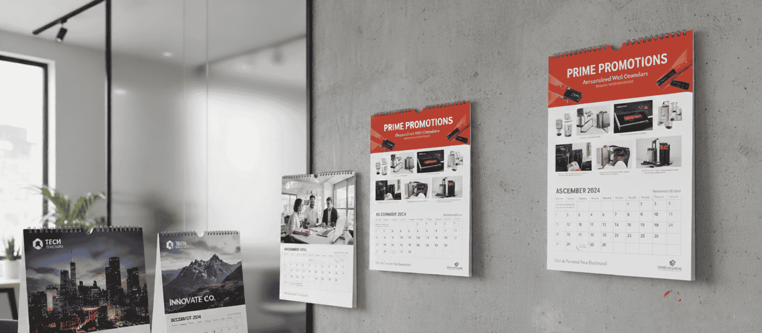 Corporate wall calendar gift with Singapore landmarks and 2025 dates