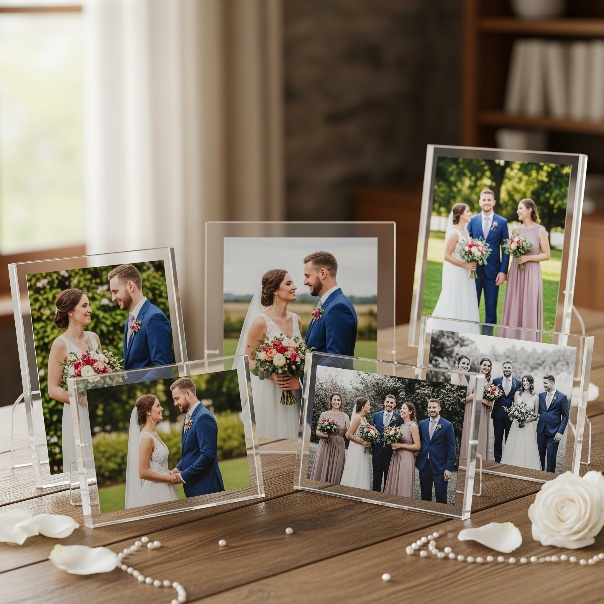 Modern acrylic photo frame wedding gift for couple stylish keepsake