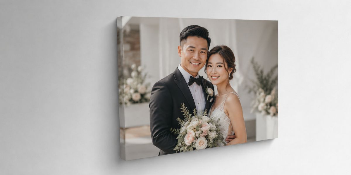 Custom wedding canvas print for couple’s home