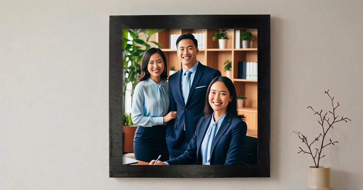 Personalised wall frame corporate gift Singapore for office branding and client gifting