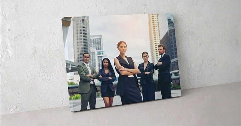 Custom canvas print corporate gift Singapore for premium office wall branding