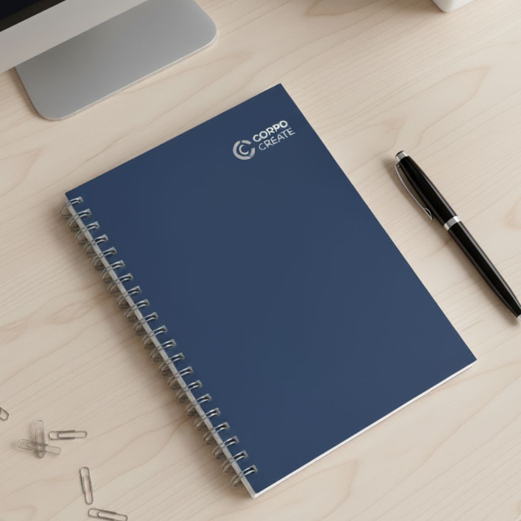 Customised notebooks in bulk with logos and motivational quotes, ideal for corporate giveaways.