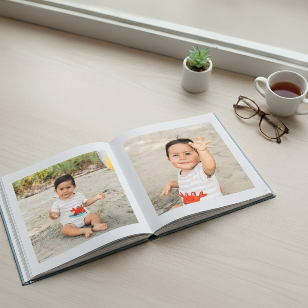 customized baby photobook Singapore milestones first year lay-flat pages