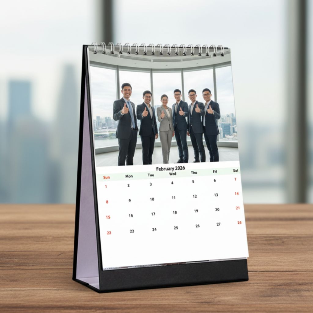 Bulk customised desk calendars with company highlights, a practical and brand-enhancing gift.