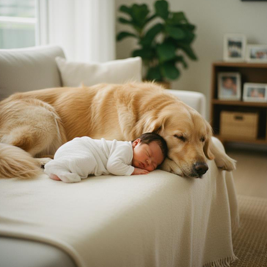 newborn baby photoshoot with pet Singapore family fun safety