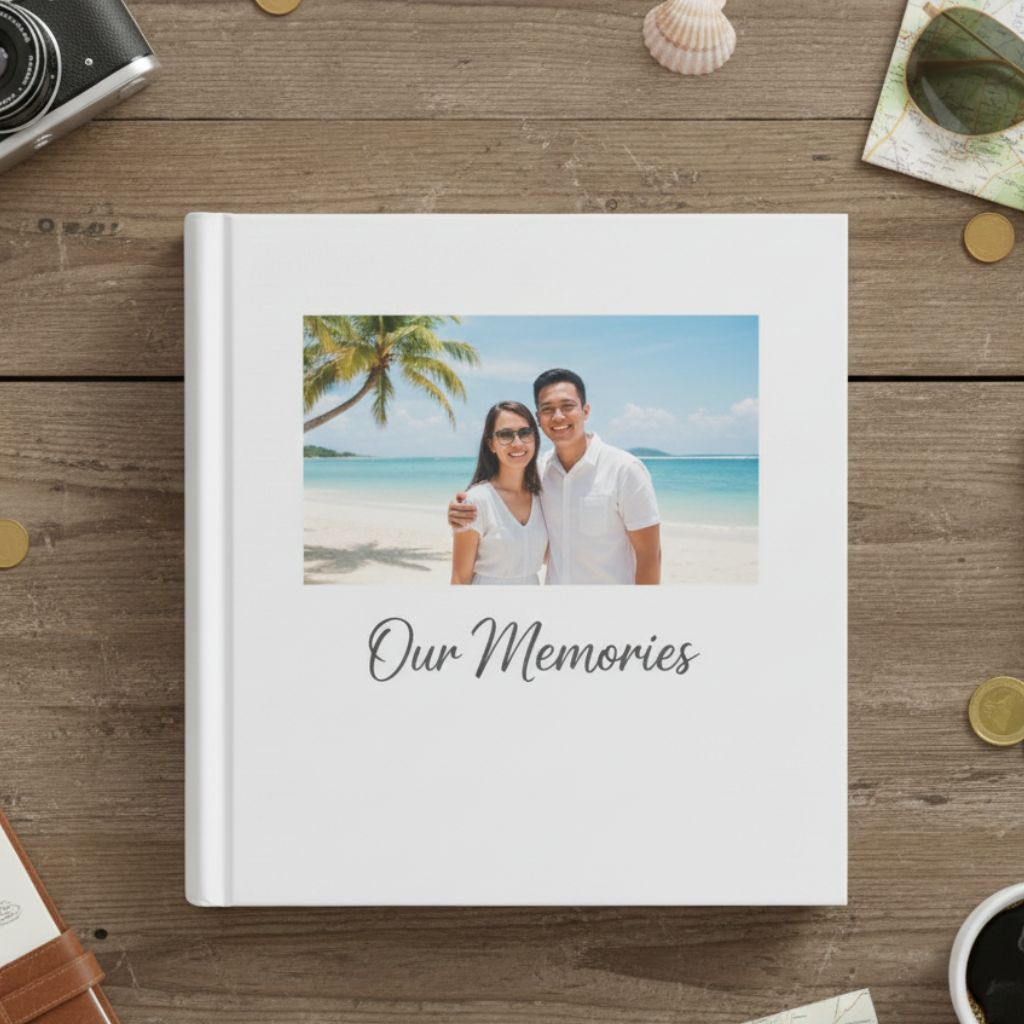 Personalised hardcover photo book travel gift for couples in Singapore