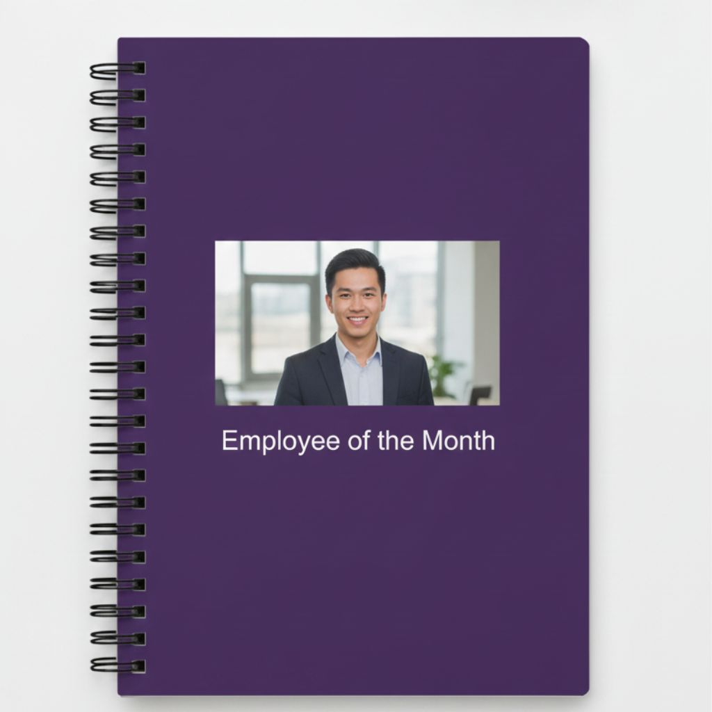 Employee of the month personalized notebook gift for employees Singapore workplace reward