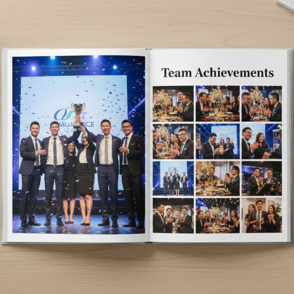 Custom employee story photobook gift for employees Singapore corporate appreciation