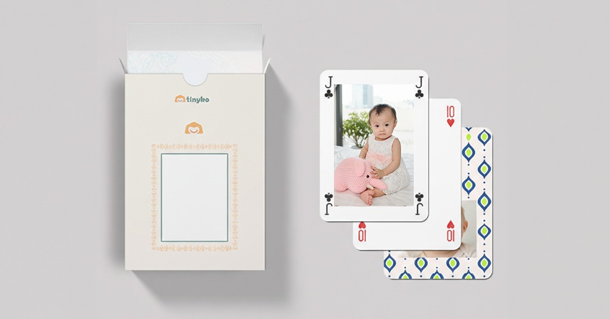 Create fun personalised photo playing cards in Singapore with your baby’s adorable photos.