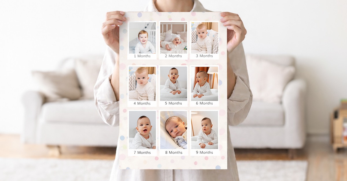  Design a baby collage poster in Singapore to showcase the entire first year in one beautiful frame.