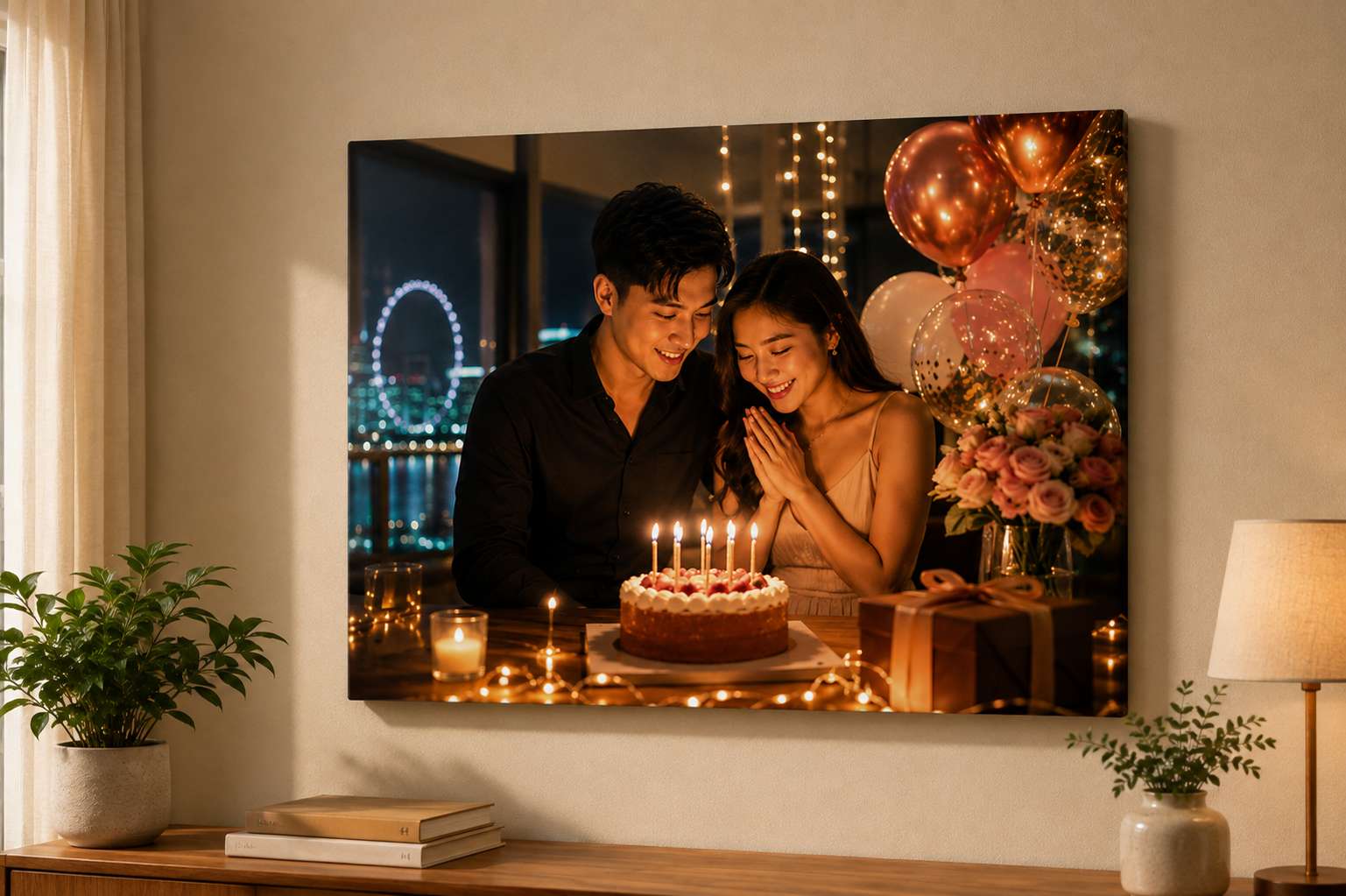 Personalised acrylic photo frame with a modern photo display