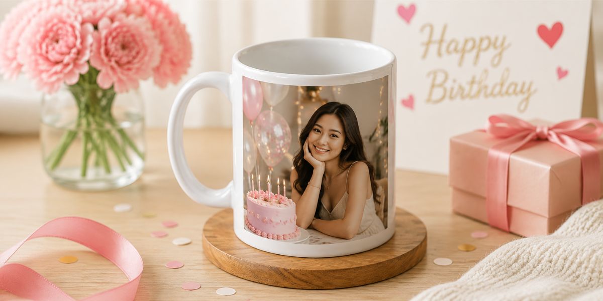 Personalised photo mug or tumbler birthday gift for him