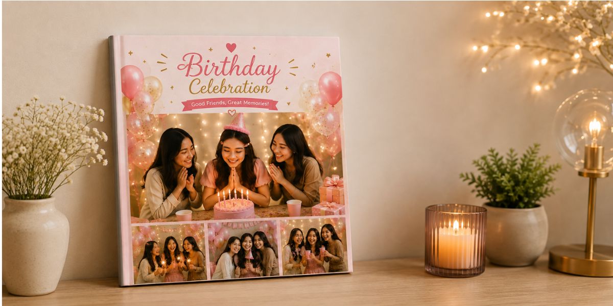 Personalised photo book filled with friendship and family memories