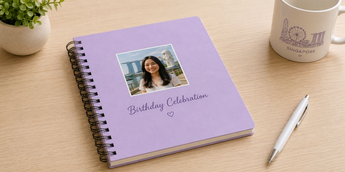 Personalised photo notebook and stationery birthday gift