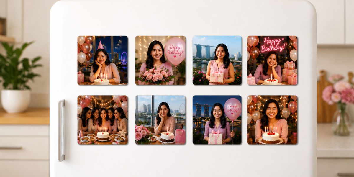 Personalised photo magnets for a thoughtful birthday gift