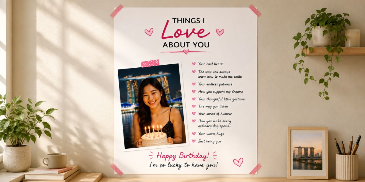 Personalised photo postcard with a handwritten birthday message