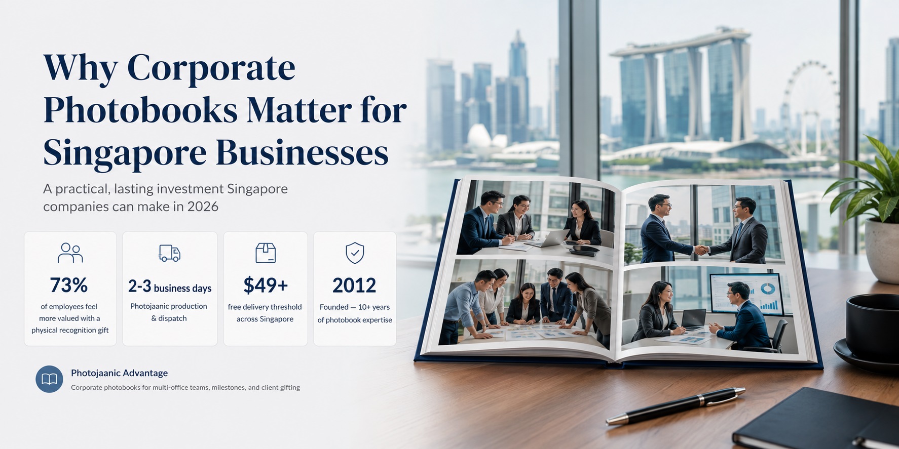 Singapore corporate team at annual offsite captured in a custom printed hardcover corporate photobook by Photojaanic 