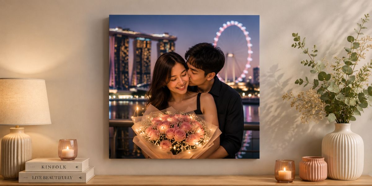 Premium personalised canvas print for girlfriend birthday