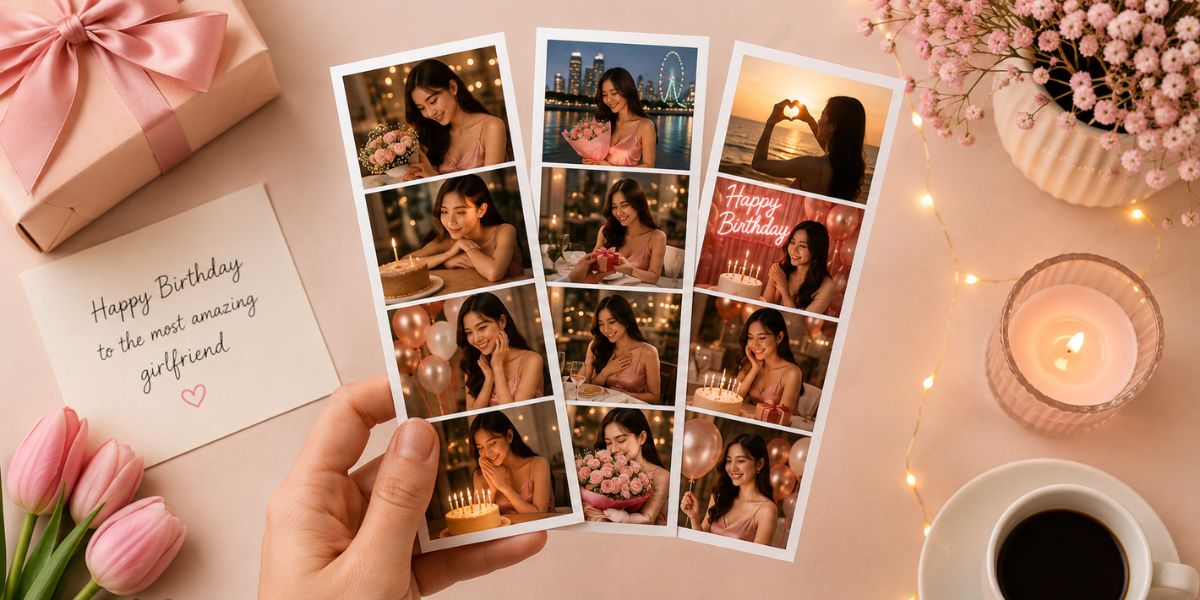 Personalised photo strips keepsake for girlfriend