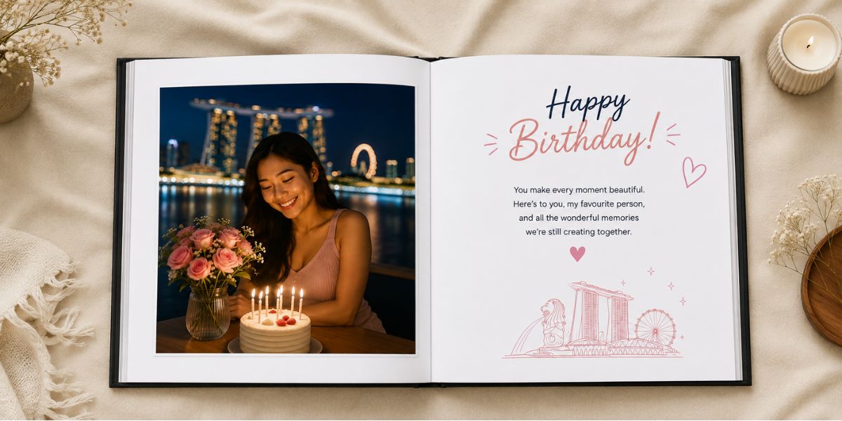 Personalised hardcover photo book birthday gift for girlfriend