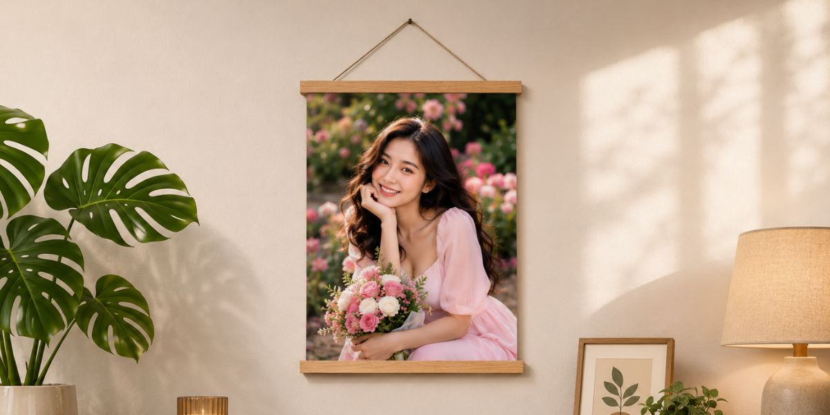 Custom wall hanging photo poster gift for girlfriend