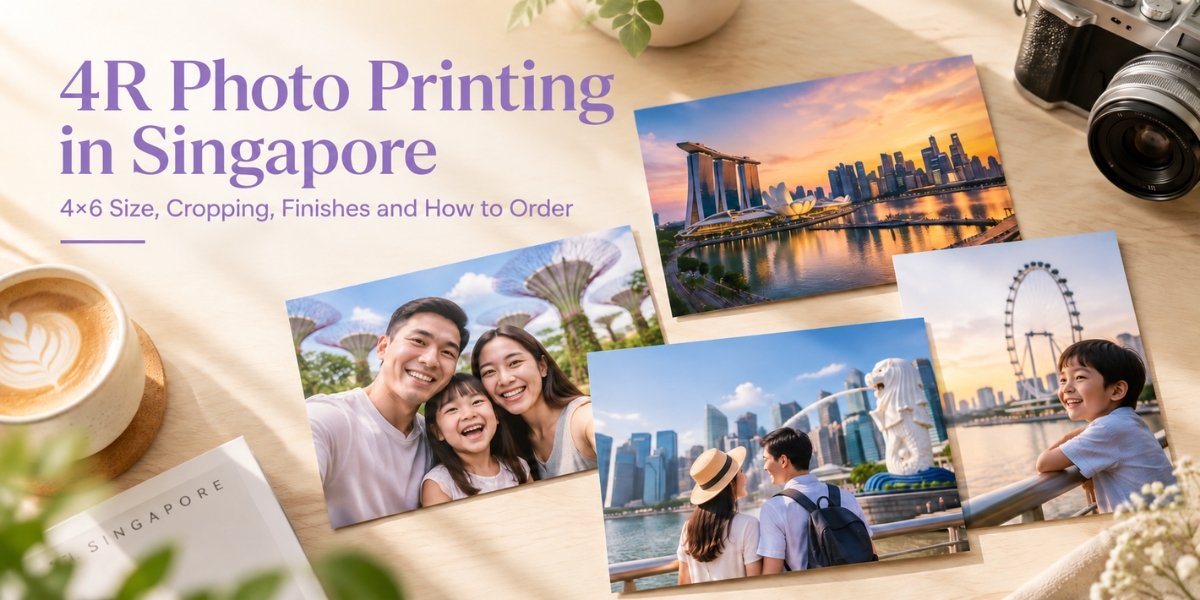 4R photo prints featuring family and travel memories in Singapore.